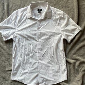 H&M White Short Sleeve Button Up
